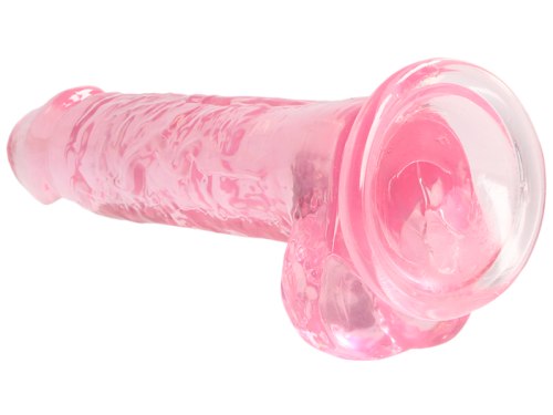 Realistické dildo s varlaty a přísavkou RealRock 7", růžové