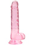 Realistické dildo s varlaty a přísavkou RealRock 7", růžové