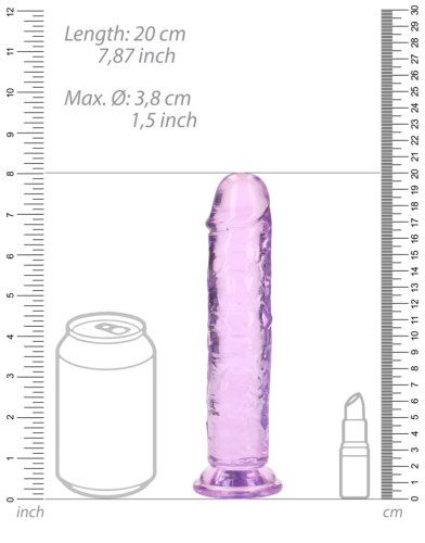 Realistické dildo s přísavkou RealRock 7", fialové