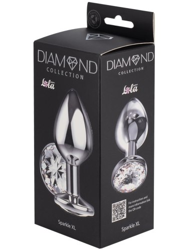 Anální kolík se šperkem Diamond Clear Sparkle XL, čirá