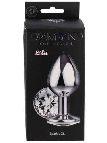 Anální kolík se šperkem Diamond Clear Sparkle XL, čirá