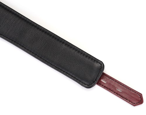 Uzamykatelný kožený obojek s vodítkem Wine Red