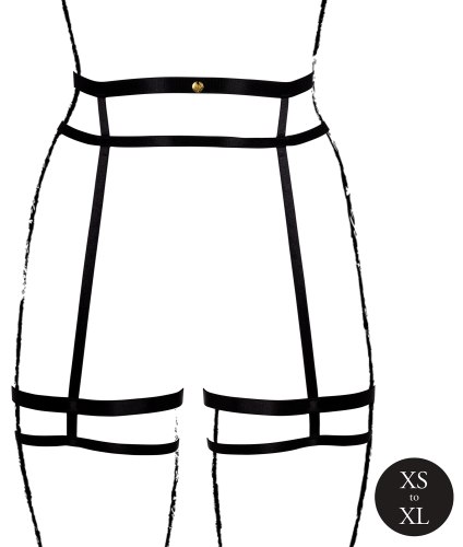 Řemínkový podvazkový pás s ozdobnými podvazky Le Désir Amour, one size