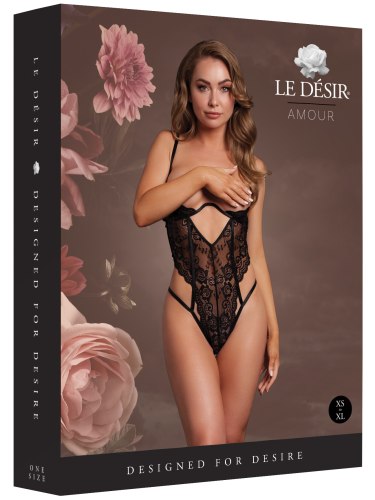 Krajkové body s odhalenými ňadry Le Désir Amour, one size