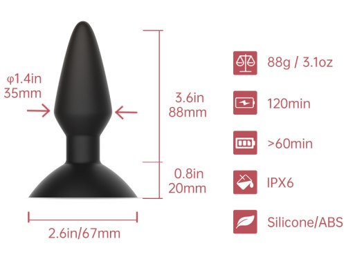 Vibrační anální kolík s přísavkou Equinox