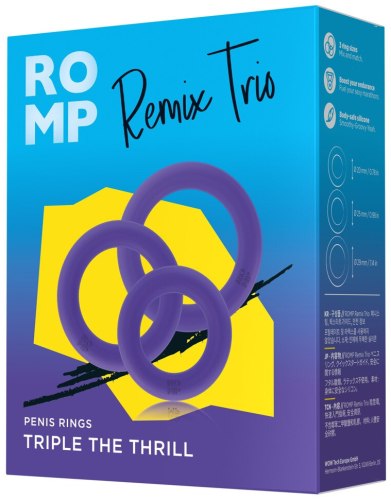 Sada silikonových erekčních kroužků ROMP Remix Trio, 3 ks