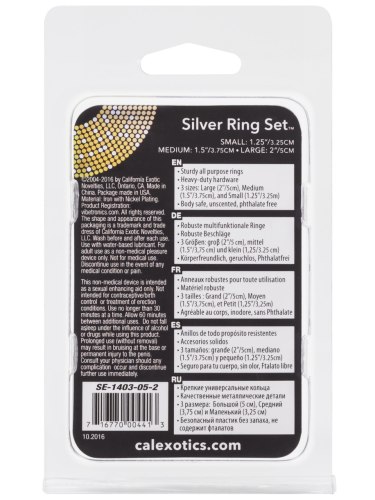 Sada kovových erekčních kroužků Silver Ring Set, 3 ks