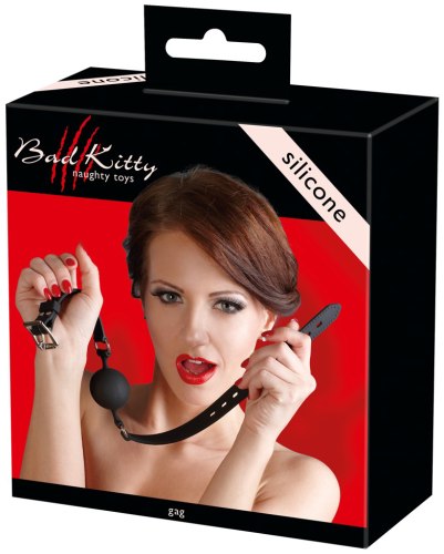 Uzamykatelný silikonový roubík s kuličkou Bad Kitty