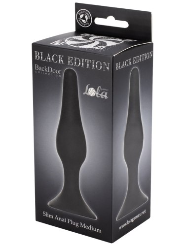 Anální kolík s přísavkou Black Edition Back Door Medium Black