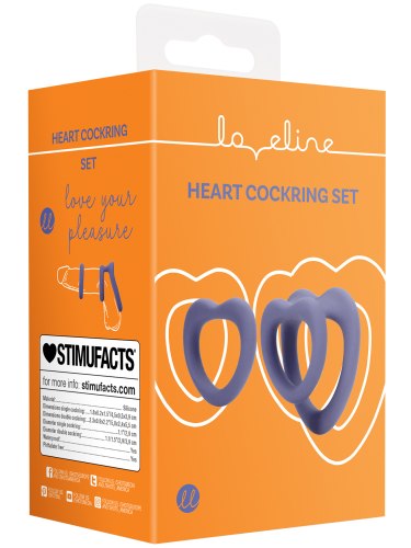 Sada erekčních kroužků ve tvaru srdce Loveline, 2 ks