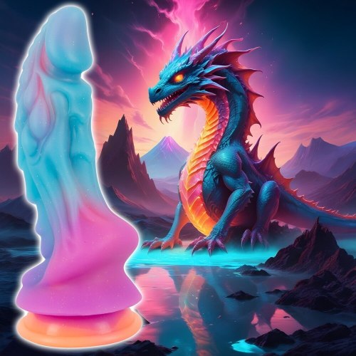 Světélkující dildo s přísavkou Mystic Dragon