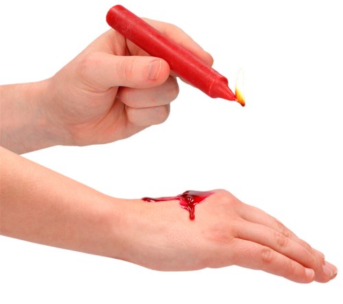 Sada červených parafínových S/M svíček Ouch!, 4 ks