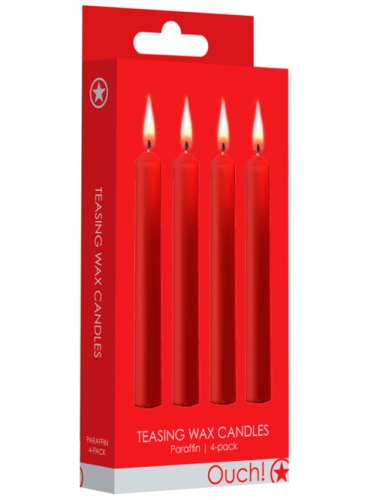 Sada červených parafínových S/M svíček Ouch!, 4 ks