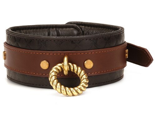 Kožený obojek s vodítkem The Equestrian