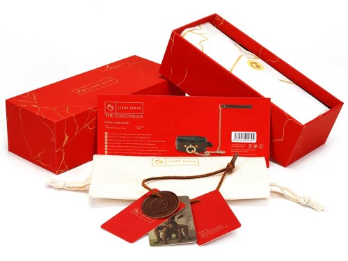 Kožený obojek s vodítkem The Equestrian