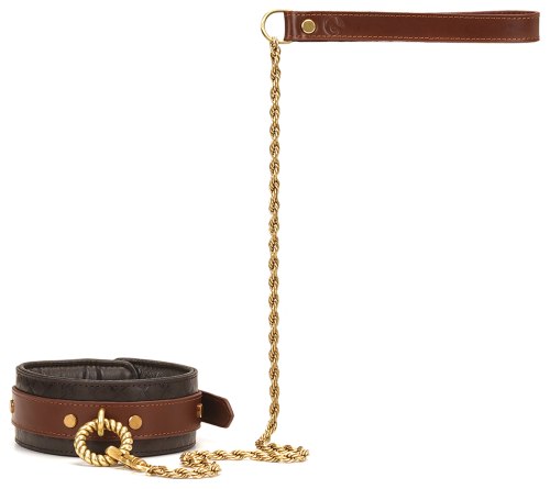 Kožený obojek s vodítkem The Equestrian