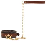 Kožený obojek s vodítkem The Equestrian