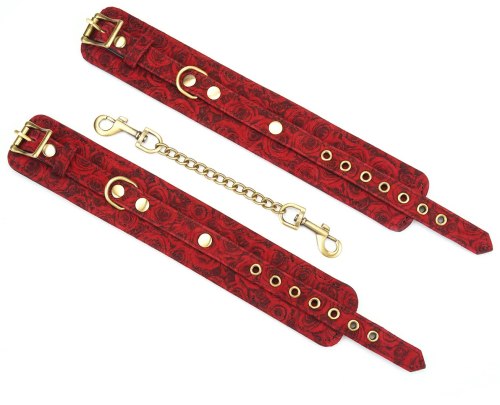 Kožená pouta na nohy Red Rosy