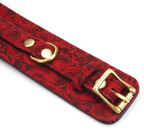 Kožená pouta na nohy Red Rosy