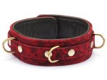 Kožený obojek s vodítkem Red Rosy