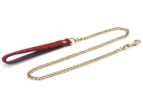 Kožený obojek s vodítkem Red Rosy