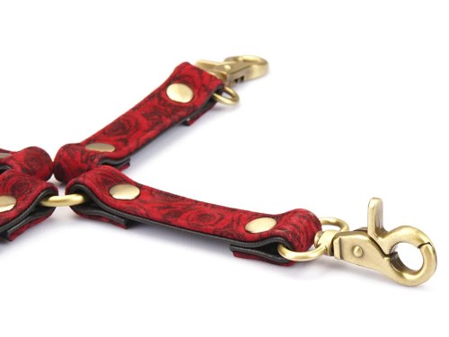 Kožený poutací kříž Red Rosy