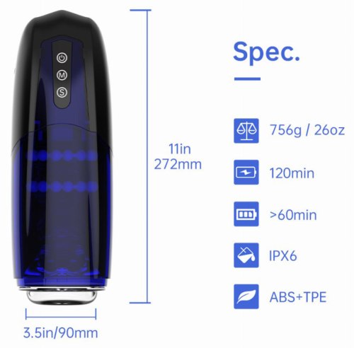 Interaktivní přirážecí a vibrační masturbátor Xone