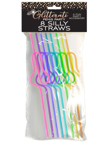 Sada brček ve tvaru penisu Glitterati, 8 ks