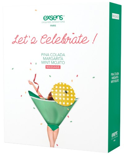 Sada hřejivých intimních masážních olejů Exsens Let's Celebrate!, 3x 30 ml