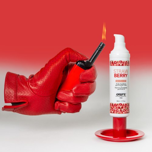 Hřejivý intimní masážní olej Exsens Strawberry, 50 ml