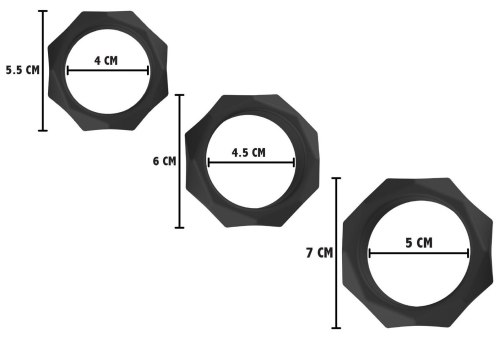 Sada erekčních kroužků Heavy C-Ring, 3 ks