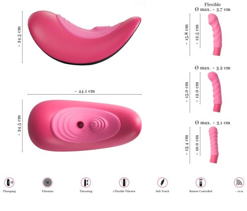 Vibrační sedátko se 3 nástavci Vibepad Ride-On
