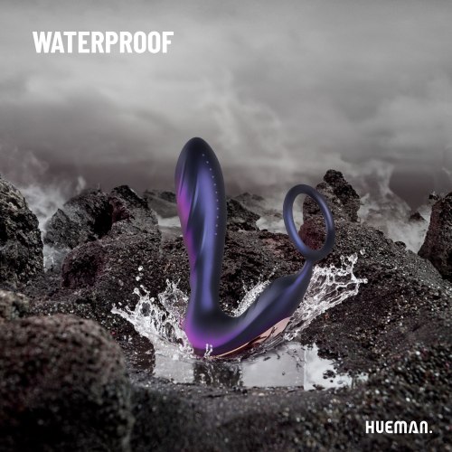 Vibrátor na prostatu s kroužkem na penis Black Hole