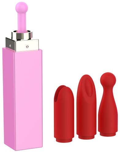 Mini vibrátor + 3 nástavce Sealed With A Kiss