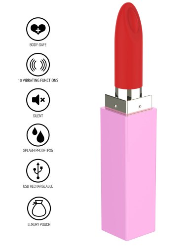 Mini vibrátor + 3 nástavce Sealed With A Kiss