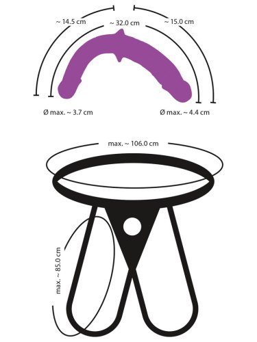 Dvojitý silikonový strapon Sweet Smile