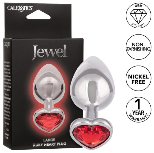 Kovový anální kolík se srdíčkem Jewel Large