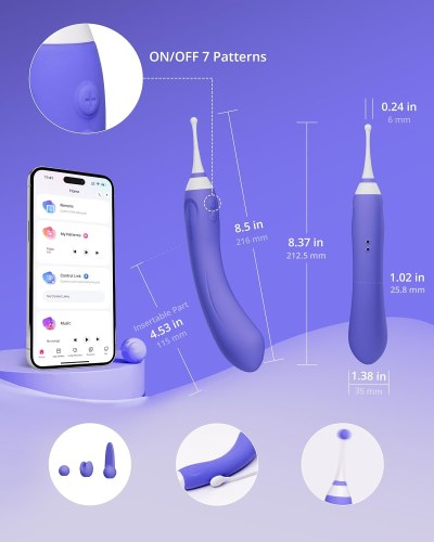 Oboustranný vibrátor se 3 nástavci Hyphy