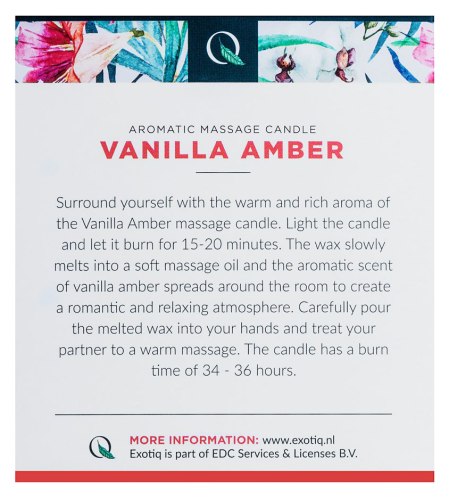 Masážní svíčka Vanilla Amber, 200 g