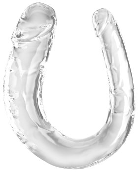 Dvojité realistické dildo King Cock Clear Medium Double Trouble – Oboustranná a dvojitá dilda