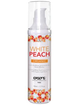 Hřejivý intimní masážní olej Exsens White Peach Organic, 50 ml – Erotické masážní oleje a emulze