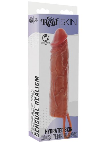 Zvětšovací návlek na penis Hydrated Skin 20 cm