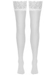 Bílé punčochy s krajkovým lemem Cottelli