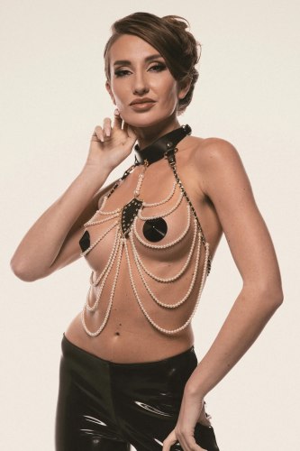 Obojek s perlovými řetízky Guilty Pleasure