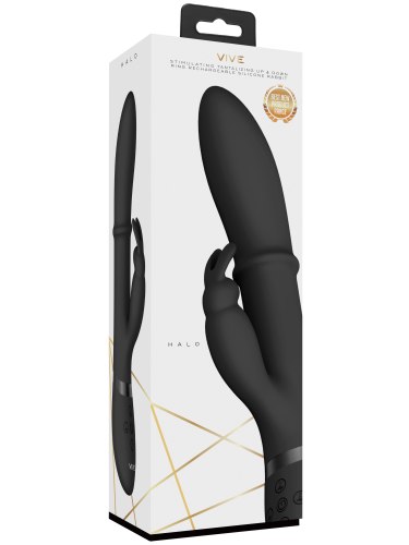 Vibrátor s králíčkem a stimulačním kroužkem Halo