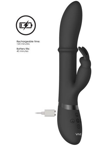 Vibrátor s králíčkem a stimulačním kroužkem Halo