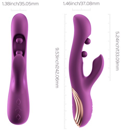 Vibrátor s králíčkem a masážními kuličkami GEM