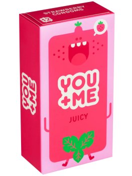 Kondomy s vůní jahod YOU+ME Juicy, 12 ks – Kondomy s příchutí na orální sex