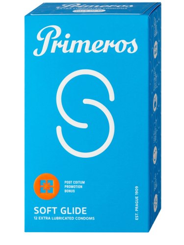 Ztenčené a extra lubrikované kondomy Primeros SOFTGLIDE, 12 ks