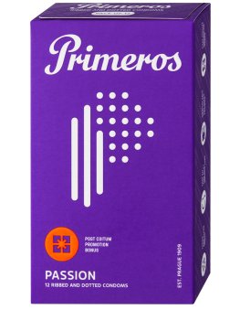 Vroubkované kondomy s vůní kokosu Primeros PASSION, 12 ks – Kondomy s vroubky a výstupky